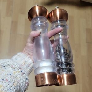 Copper and Clear Salt and Pepper Grinder Set